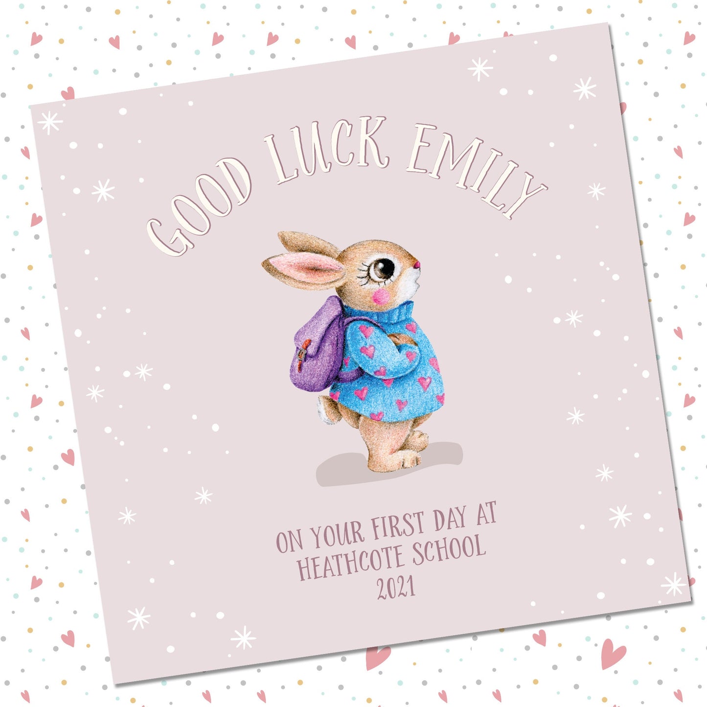 First day at School Card, First day of Secondary School, Primary school card, New School Card, Personalised good luck card