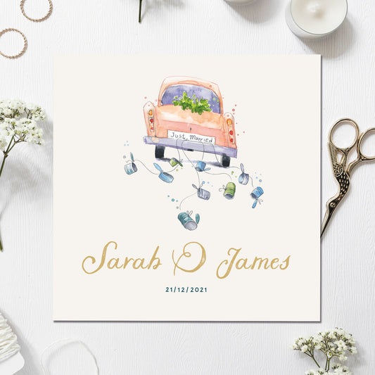 Wedding Card | Personalised Wedding Card | Newlywed card | Just Married wedding card | Wedding car wedding card