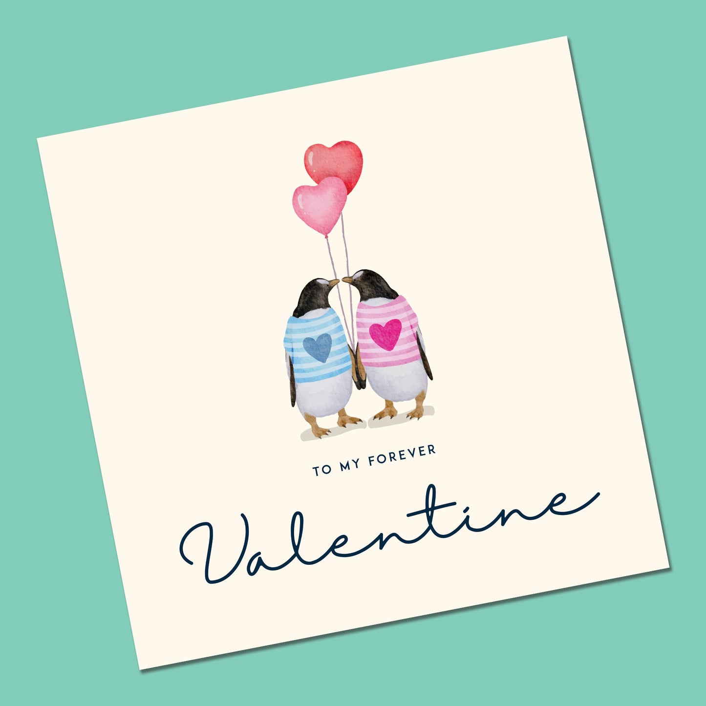 My Forever Valentines Card, Penguin Valentine Day Card for Him, Her, Wife, Girlfriend, Boyfriend, Husband, fiancé any Love