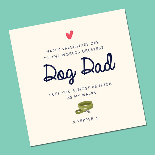 The world's greatest Dog Dad Valentine Card, Dog Lover Funny Valentine Card For Him, Funny Dog Card For Husband, Valentines Day From The Dog