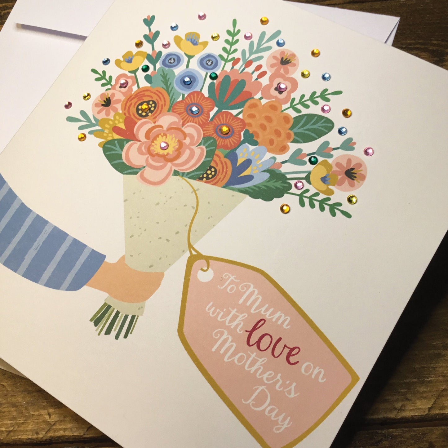 Handmade Mother's Day Card, Card for Mum with Flowers, Bouquet of Flowers Greetings Card