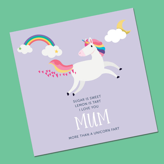 Funny Mother's Day Card - Unicorn Mother's Day Card - Silly Mothers Day Card - Funny Mothers Day Card - Mothers day gift - Silly Fart Card