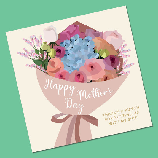 Funny Mother's Day Card - Floral Mother's Day Card - Thanks a Bunch Mothers Day Card - Funny Mothers Day Card - Mothers day gift