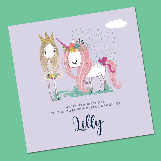 Any age Birthday card for Daughter, Personalised, Happy birthday to a wonderful Daughter, Birthday card for Granddaughter, Card for Niece