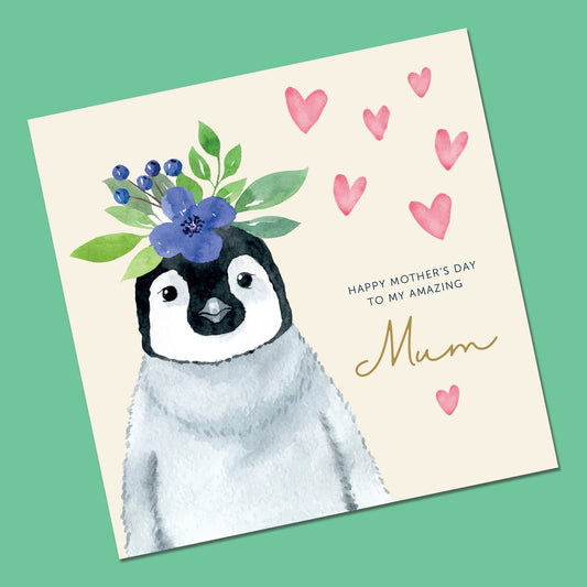 Mother's Day Card | Mothers Day Card | Penguin Mothers Day Card | Mummy Mothers day card | Card from Daughter | Card for Nana