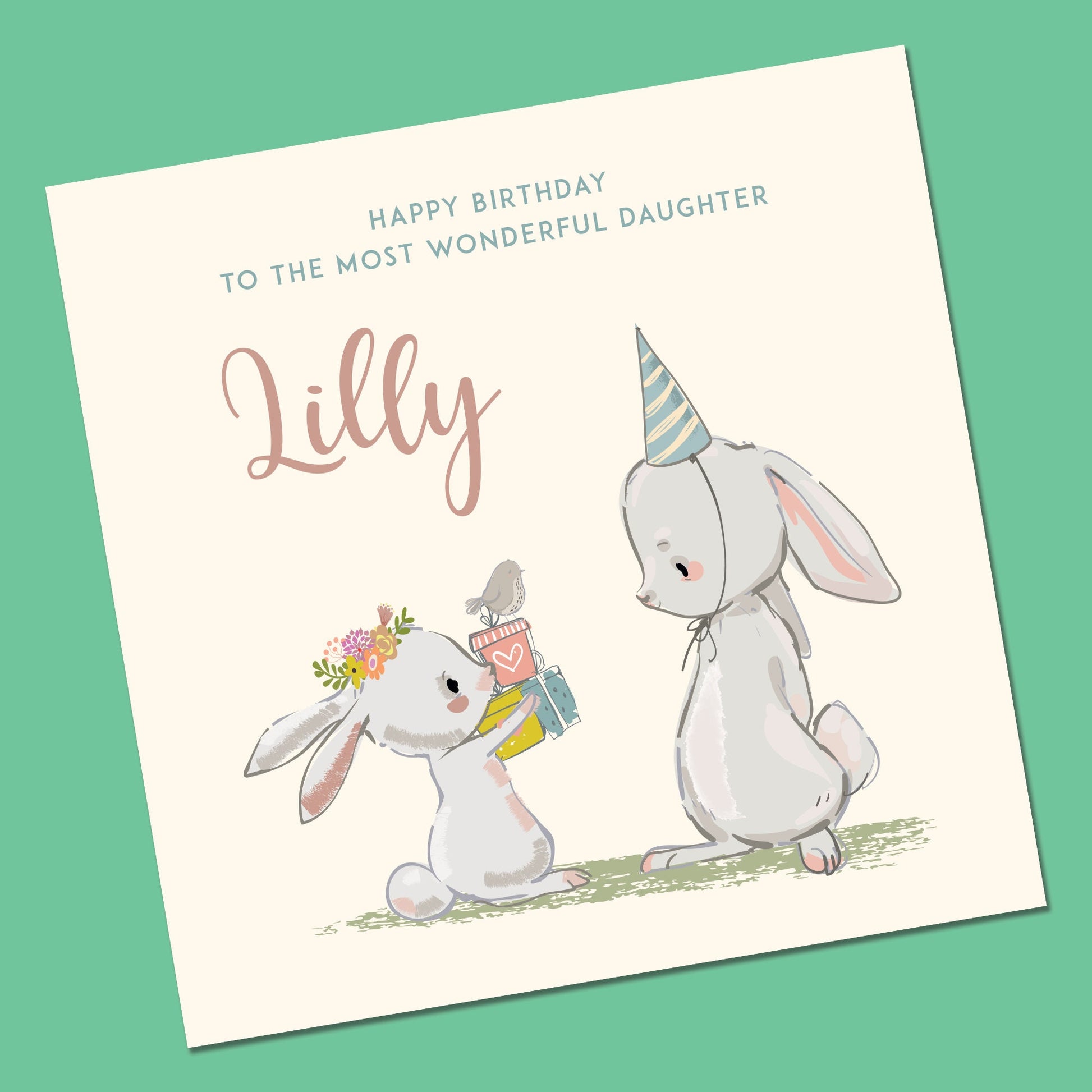 Birthday card for Daughter, Personalised, Happy birthday to a wonderful Daughter, Birthday card for Granddaughter, Card for Niece