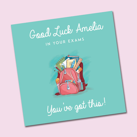 Personalised Good Luck in your Exams Card - GCSE Good Luck Cards - Exam Good Luck Card - Personalised good luck card - GL01