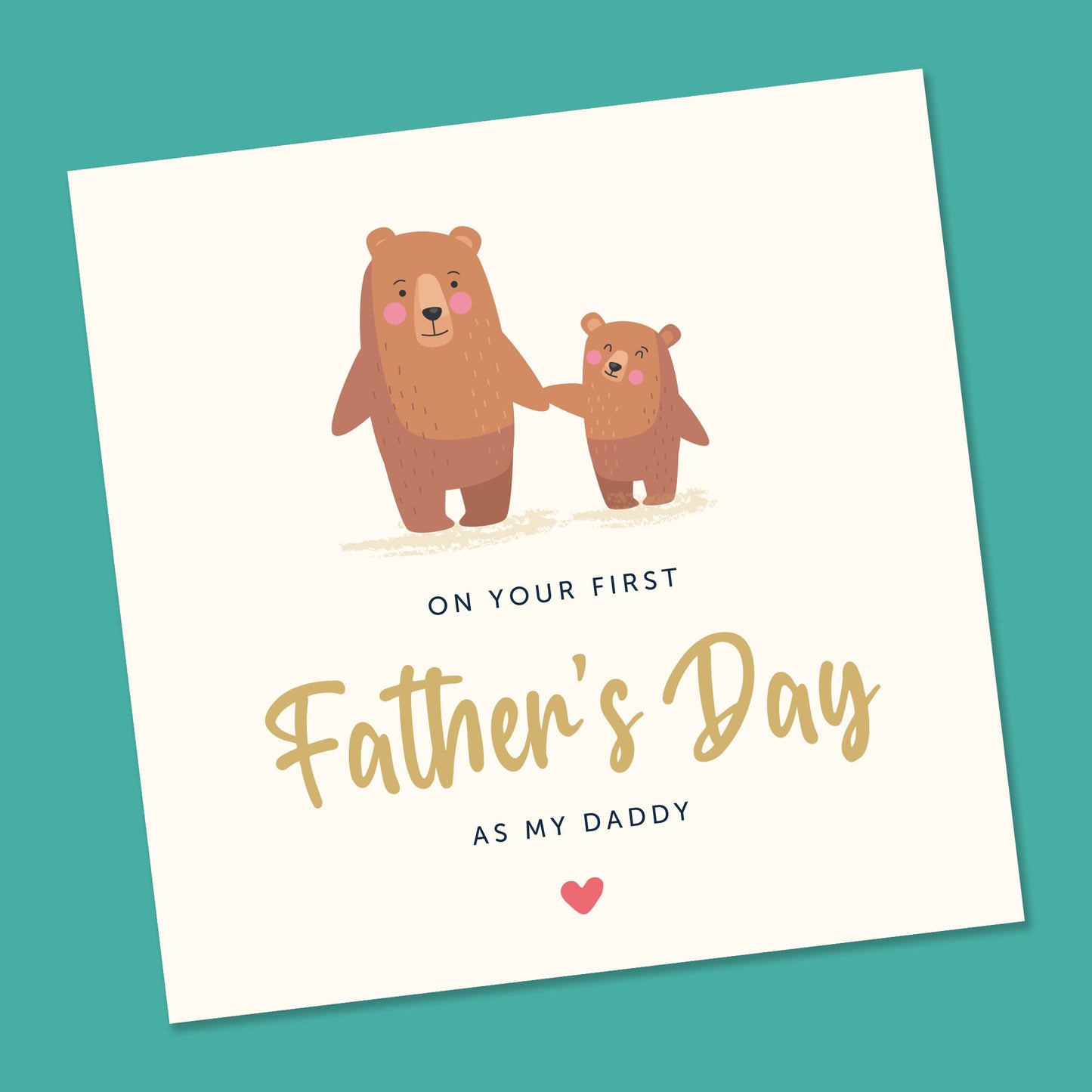 First Fathers Day As My Daddy Card, My Dads 1st Fathers Day Card, Custom Baby Name Greeting Card, Cute Bears First Fathers Day Card, Gift