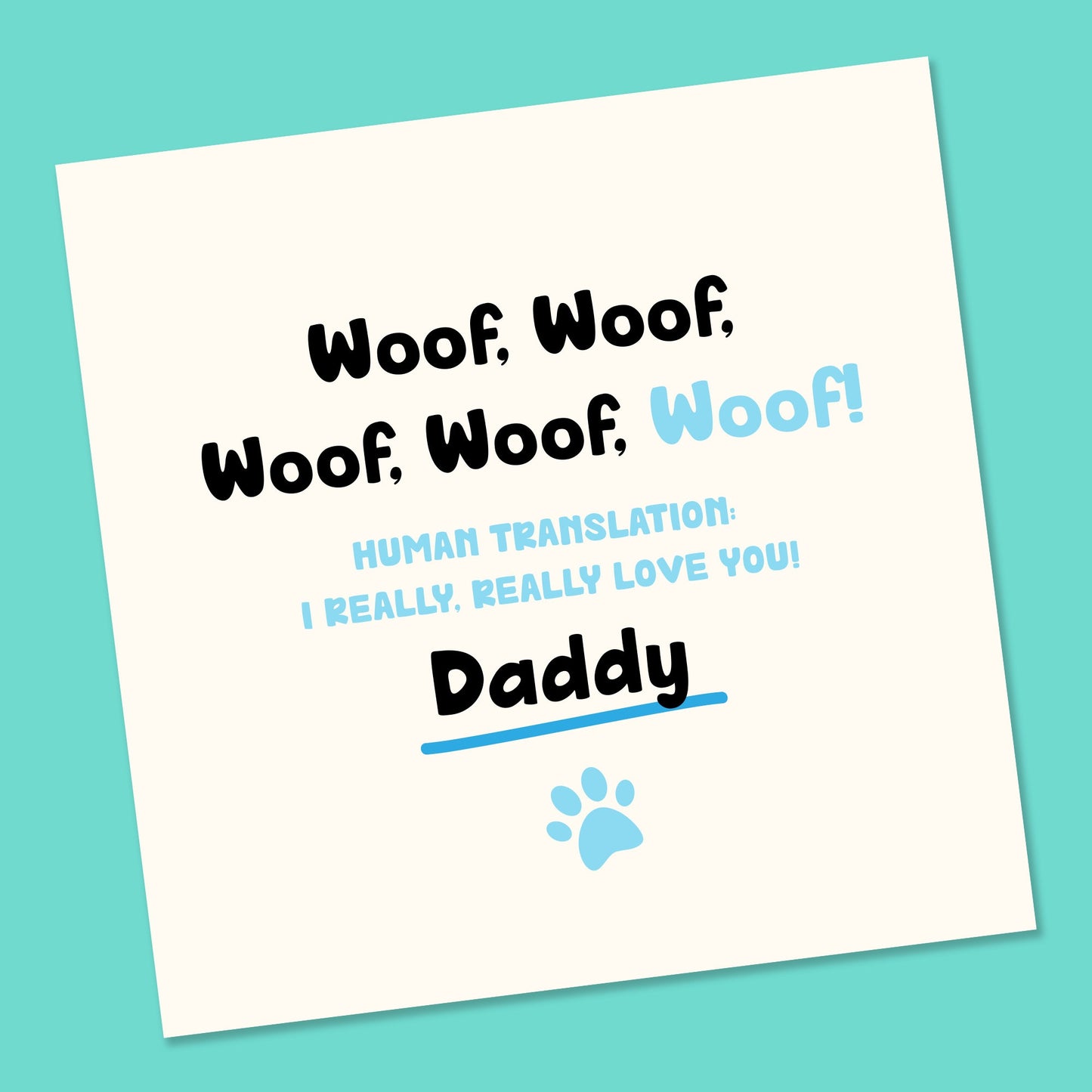 Funny Dog Dad Birthday Card, Fathers Day Card From The Dog, Joke Dog Dad Card For Fathers Day, Best Dog Dad Ever Card, Gift From Dog