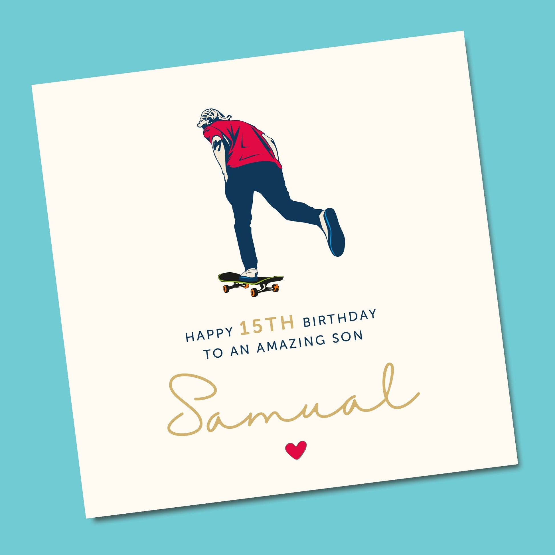 Boys Skating Birthday Card, Skateboard card for Son, Grandson, Nephew, Any Age Card, Birthday Gift, Personalised Skater Birthday Card