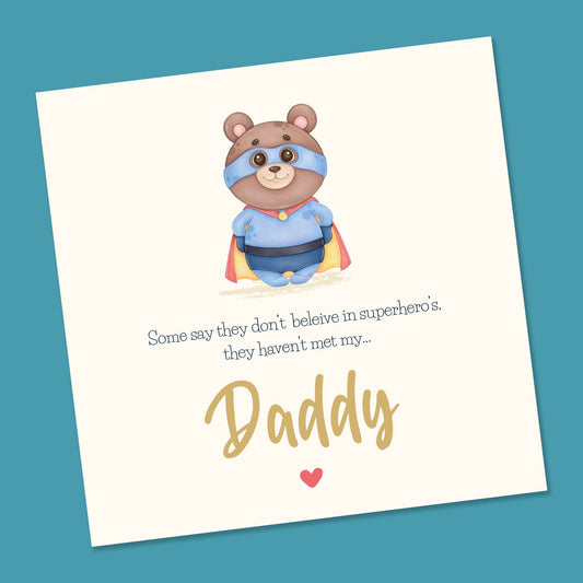 Father's Day Card To Daddy | Father's Day Gift | Father's Day Card from baby, Kids, Children, Superhero Father's Day Card, Dad Birthday Card