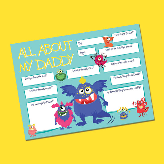 Dad Birthday Day Card, Father's Day Card, Gift, Birthday Card, Personalised Interview Q&A, Keepsake, Funny Card to Dad,  Toddler,