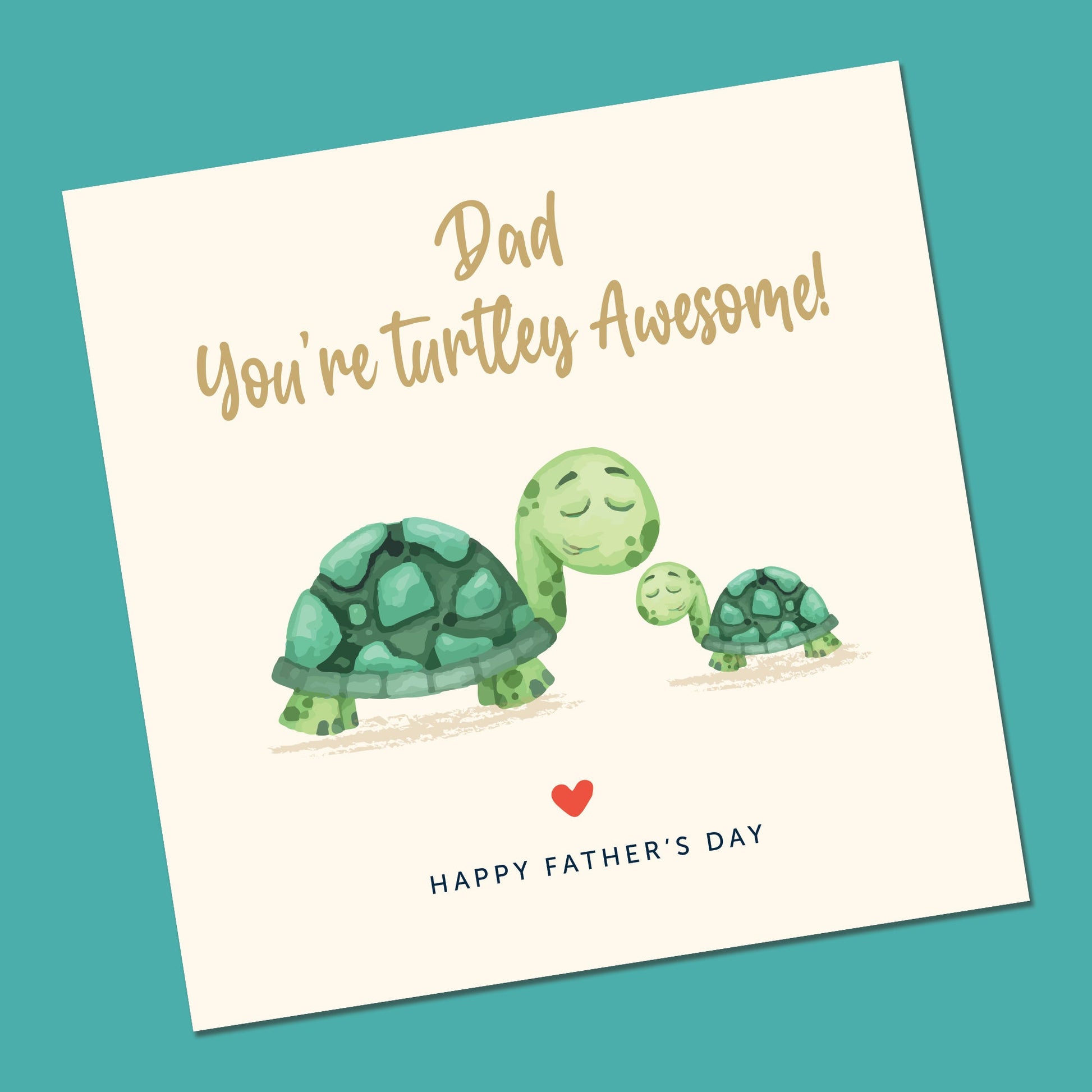 Funny fathers day card, Father's day card, Simple Father’s Day card, Father’s Day Gift, Fathers Day from daughter or son, Turtley awesome