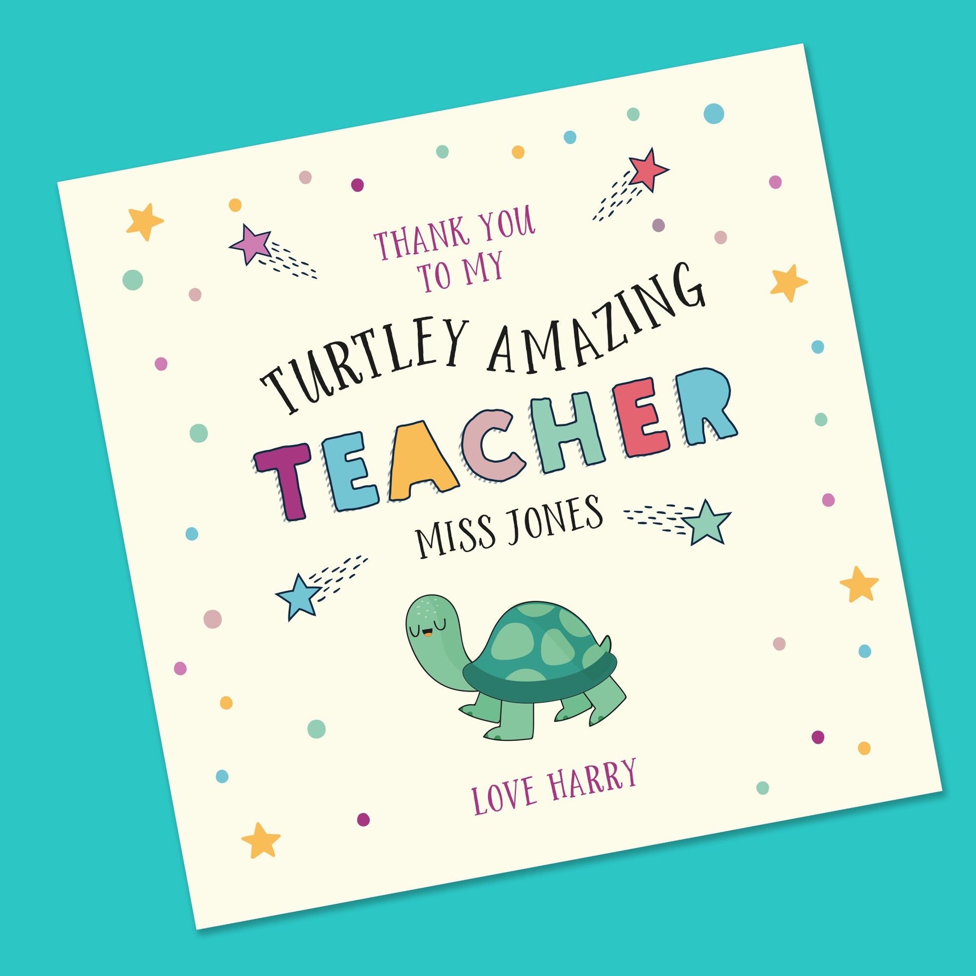 Teacher Card, Thank you Teacher Card, Personalised Teacher Card, Card to teacher, End of Term Teacher Card, Teaching assistant, card for him