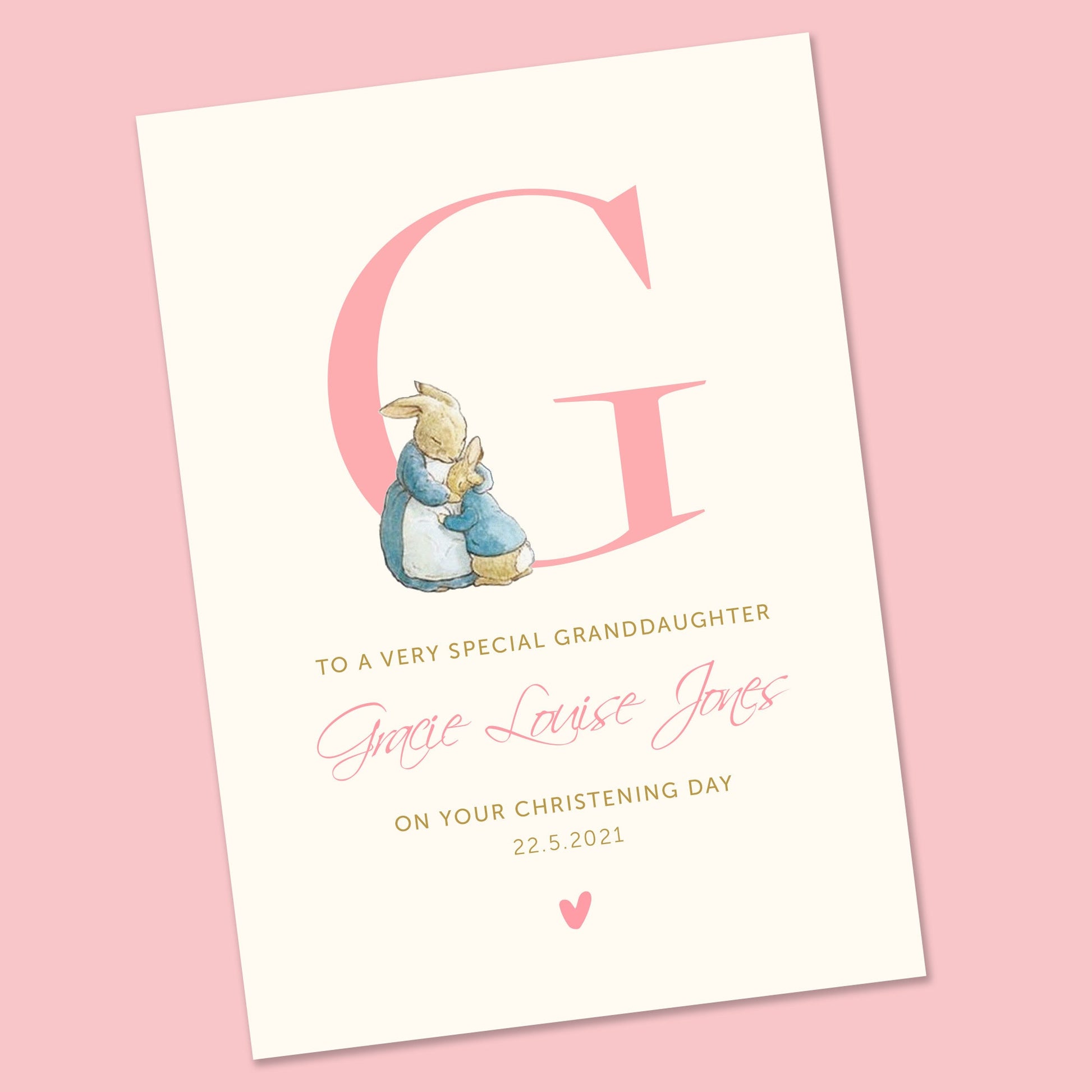 Personalised Christening Card, Christening Card for Girl, Baptis Customised Baby Card, Baby, Naming Card