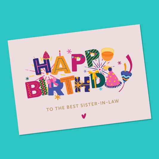 Sister-in-law Birthday Card, Personalised Birthday Card for Sister-in-law, Sister birthday Card, Cards for Here, Card for Friend