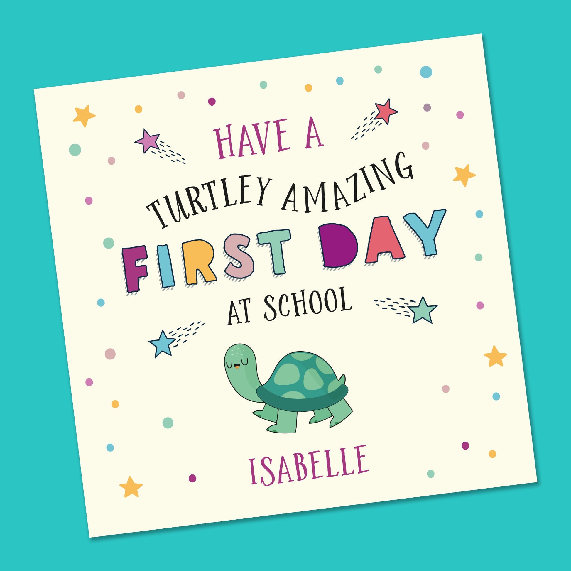 First day at School Card, Back to School, First day of Secondary School, Primary school card, New School Card, Personalised good luck card