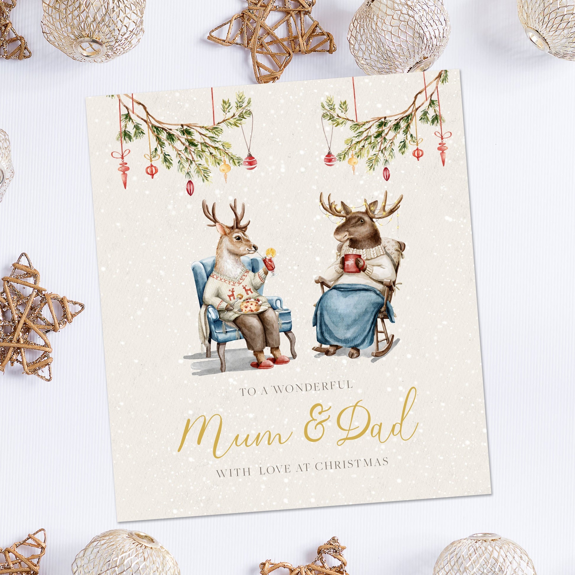 Mum and Dad Christmas Card, Personalised Christmas Card for Mum and Dad, Mum & Dad Christmas card, Mum Christmas card