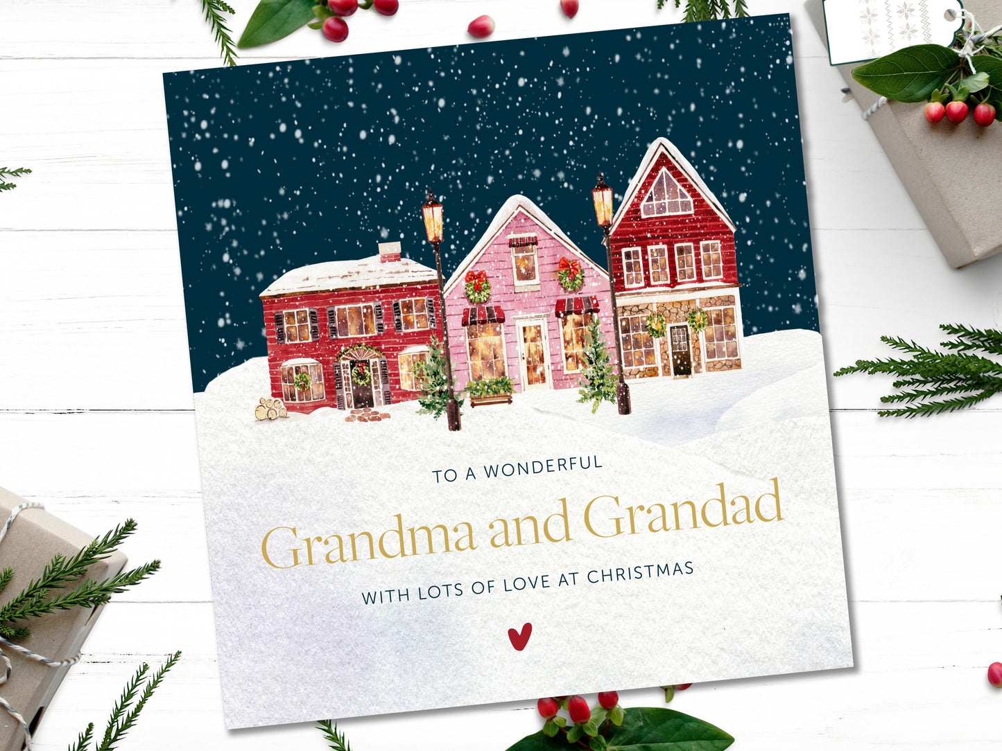 Mum and Dad Christmas Card, Grandparents Christmas card, Personalised Christmas Card for grandparents, Christmas Card for Parents,