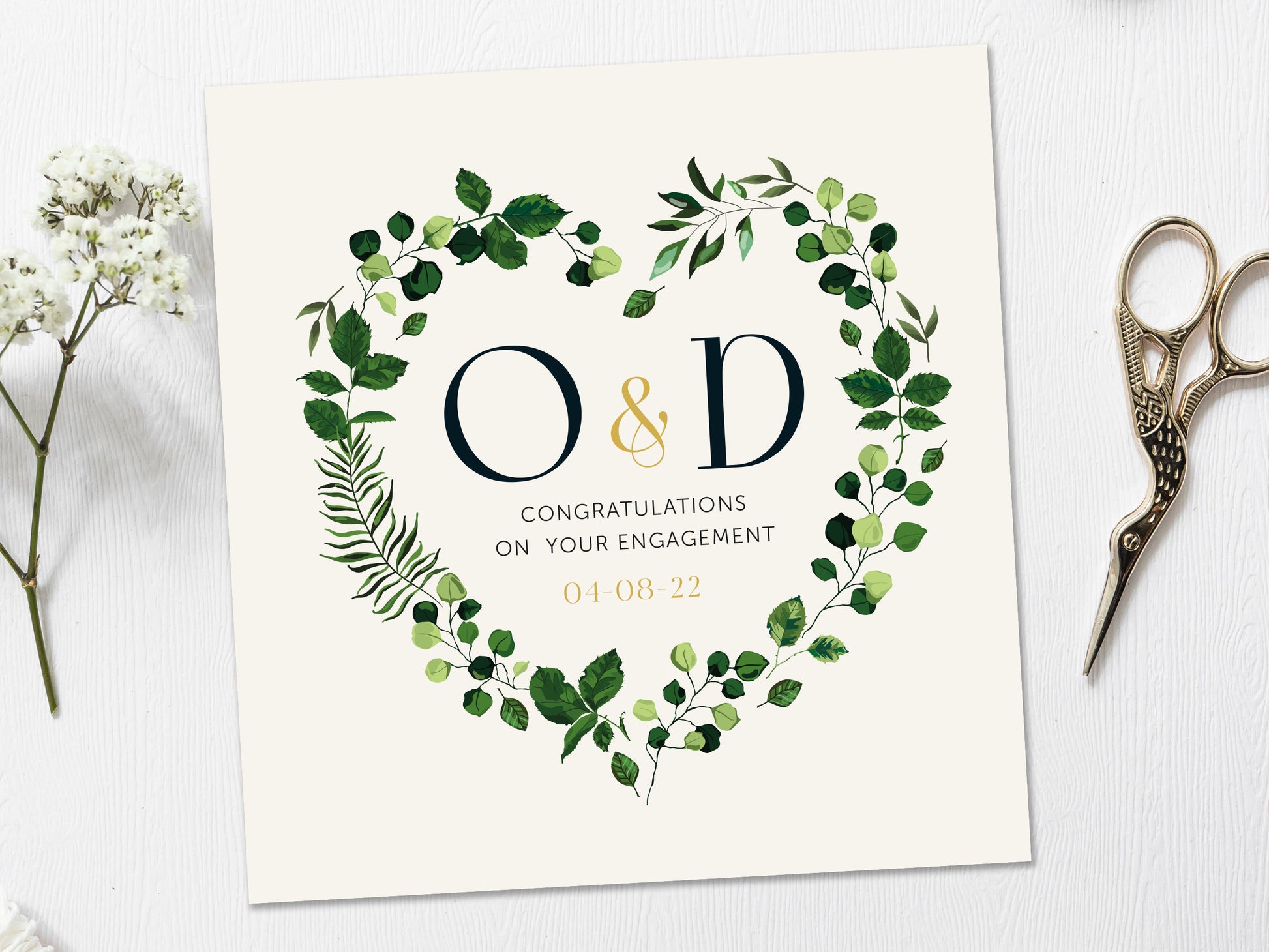 Initials Engagement Card, Personalised Engagement Card, Personalised Congratulations on your Engagement card, You're engaged card