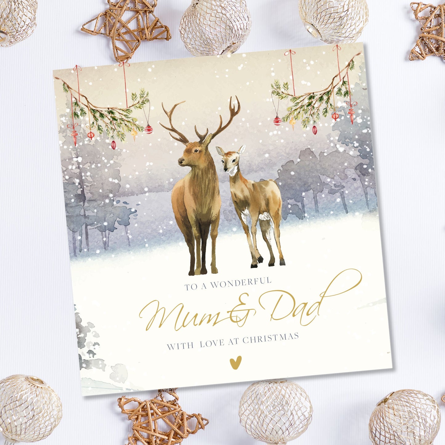 Mum and Dad Christmas Card, Personalised Christmas Card for Mum and Dad, Mum & Dad Christmas card, Mum Christmas card