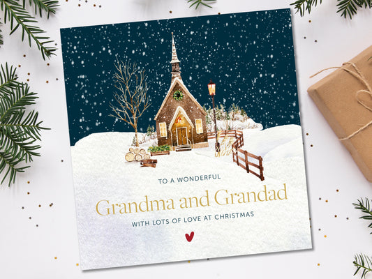 Mum and Dad Christmas Card, Grandparents Christmas card, Personalised Christmas Card for grandparents, Christmas Card for Parents,