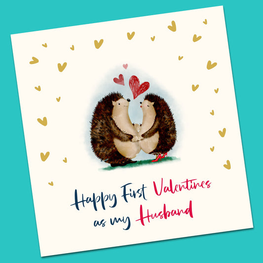 Valentines Card, Valentine Card, For Husband, Wife, Girlfriend, Boyfriend, Partner, Valentine, Hedghogs