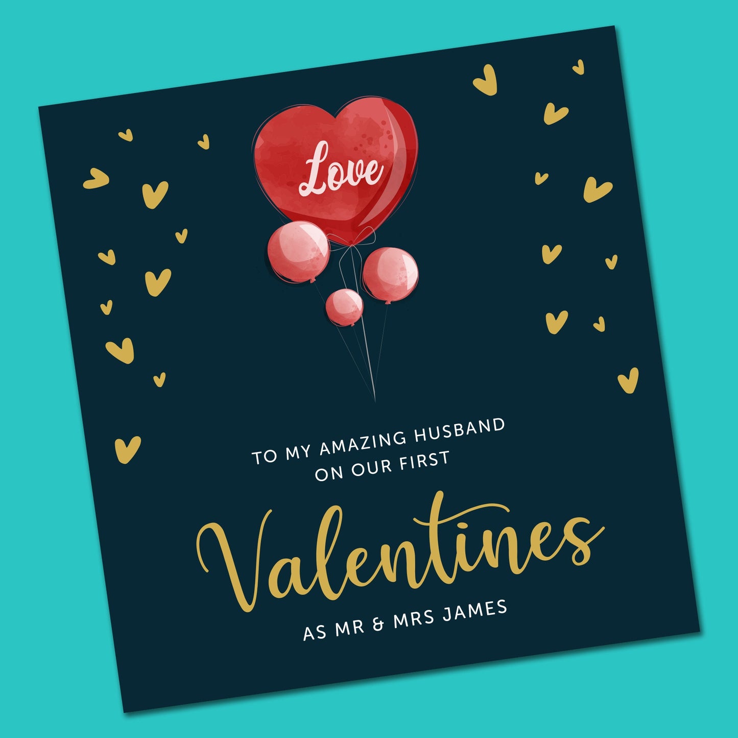 Happy FIRST Valentine to My HUSBAND Card | WIFE Valentine Card | Fiancé Valentine Card, Couple Card | Personalised Wife Valentine Card