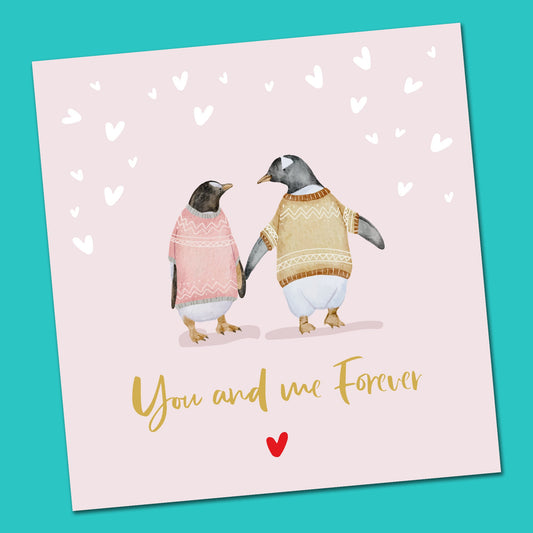 Valentines Day Card, Penguin, Love Card, Valentine Card for Husband, for Wife, for Girlfriend, for Boyfriend, Girlfriend, Fiance