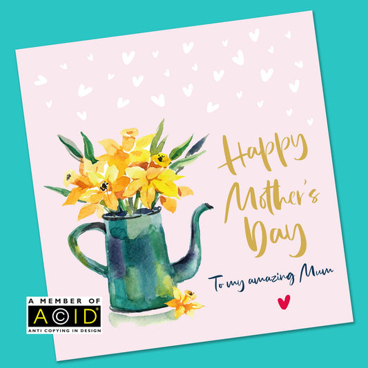 Mother's Day Card | Mothers Day Card | Floral Mothers Day Card | Daffodils Mothers day card | Card from Daughter | Handmade Card