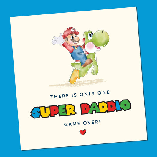 Super Daddio Fathers day card | Funny Father's Day Card | Funny Card | Fathers Day Card | Fathers Day Gift | Fathers Day Card | Super Mario