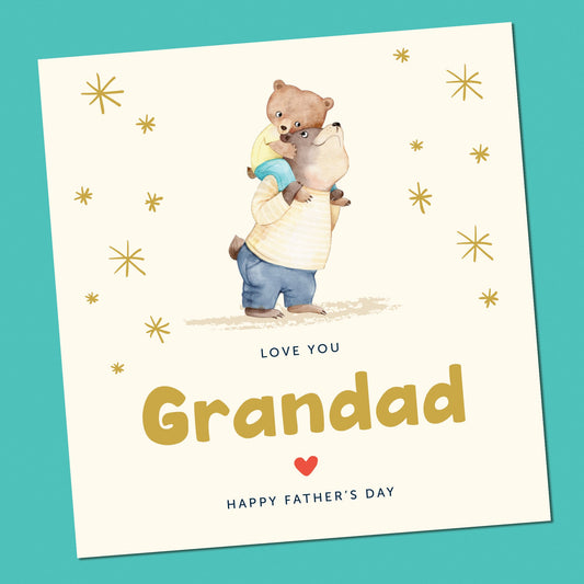 Fathers Day Card for Grandad - Grandad Fathers Dad Card  - Personalised fathers day card - Bear Grandad Card - Grandad Card