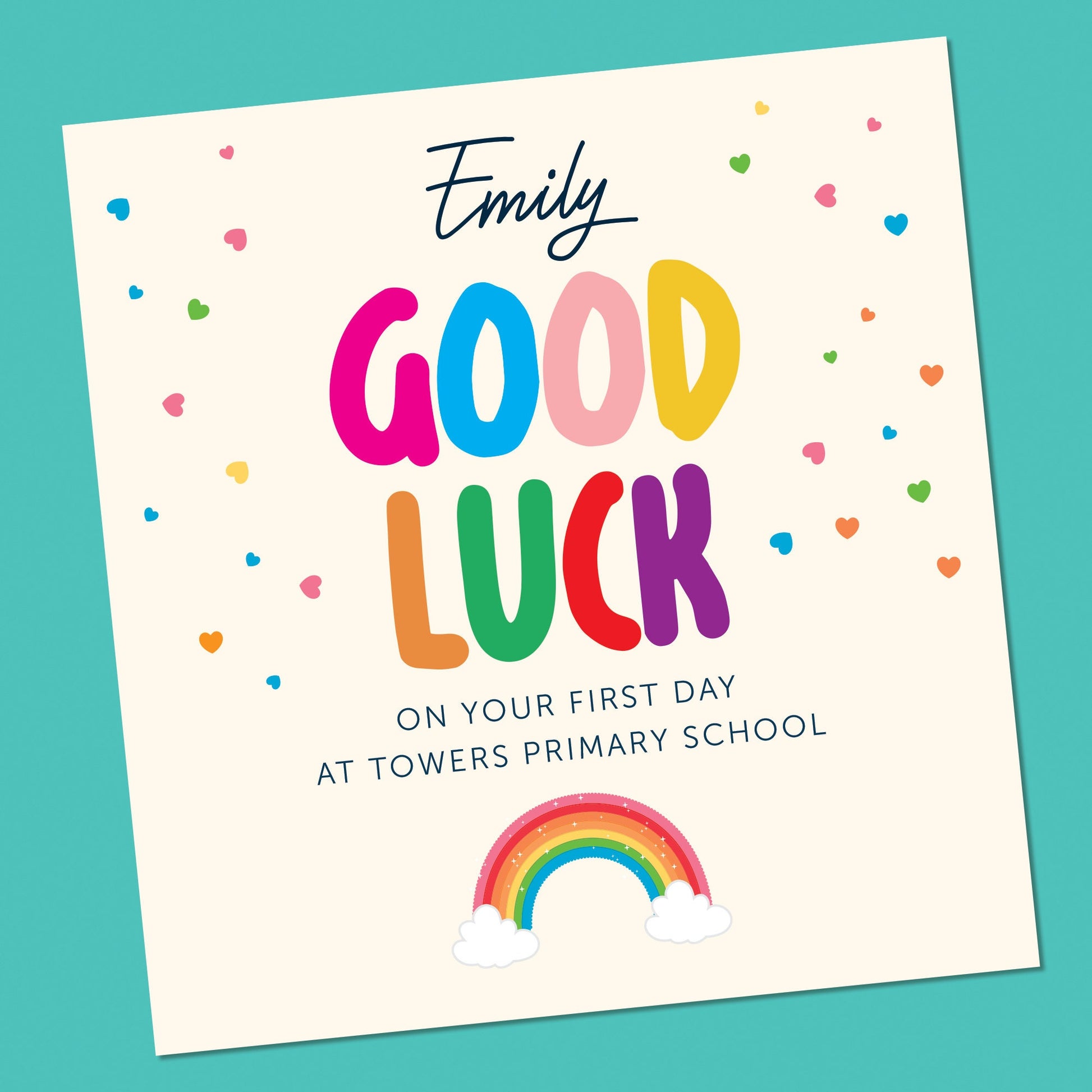 First day at School Card, Back to School, First day of Secondary School, Primary school card, New School Card, Personalised good luck card