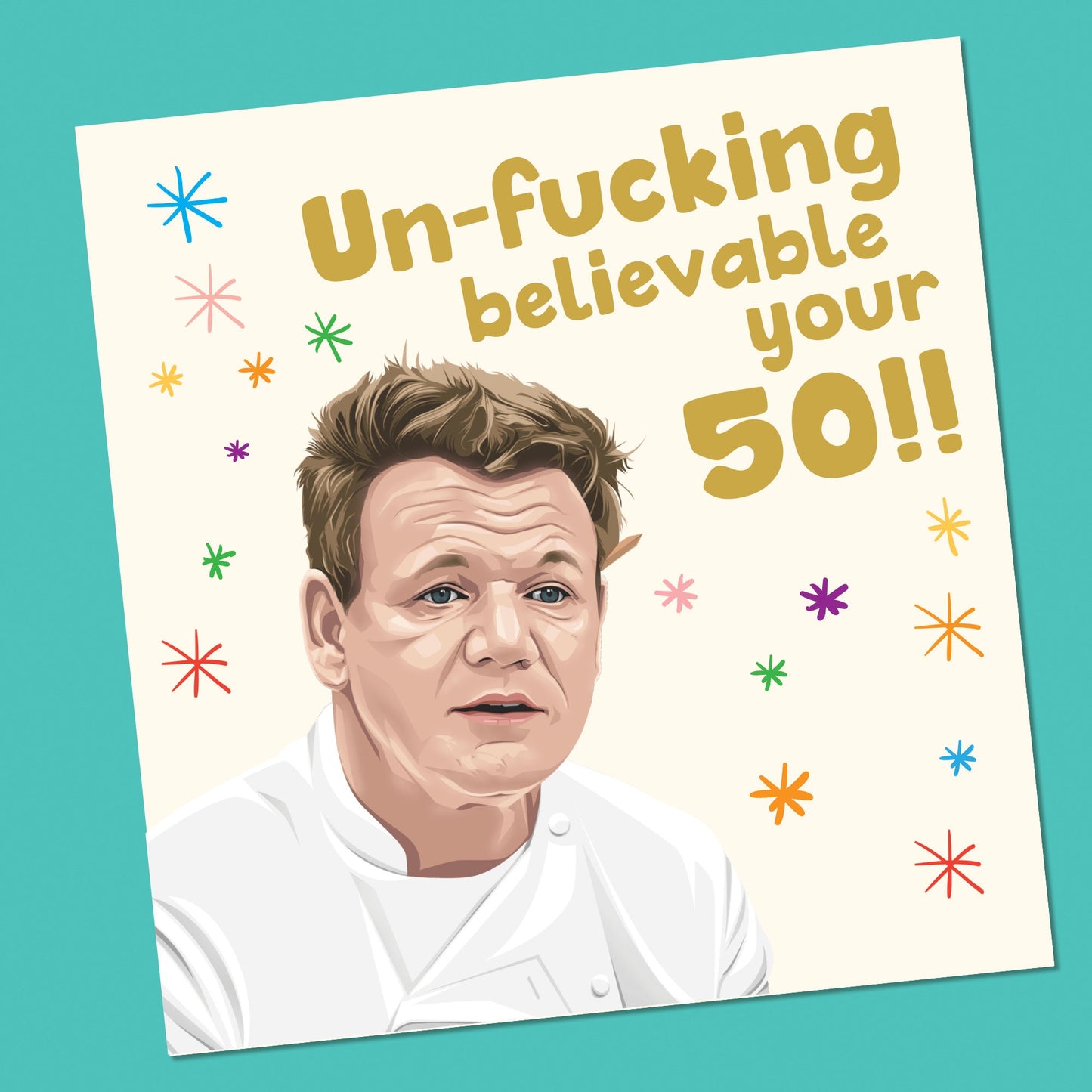 Funny 50th Birthday Card | 50th Birthday card, Gordon Ramsay, Funny, Naughty, Friend Card, Rude Birthday Card, Silly Card