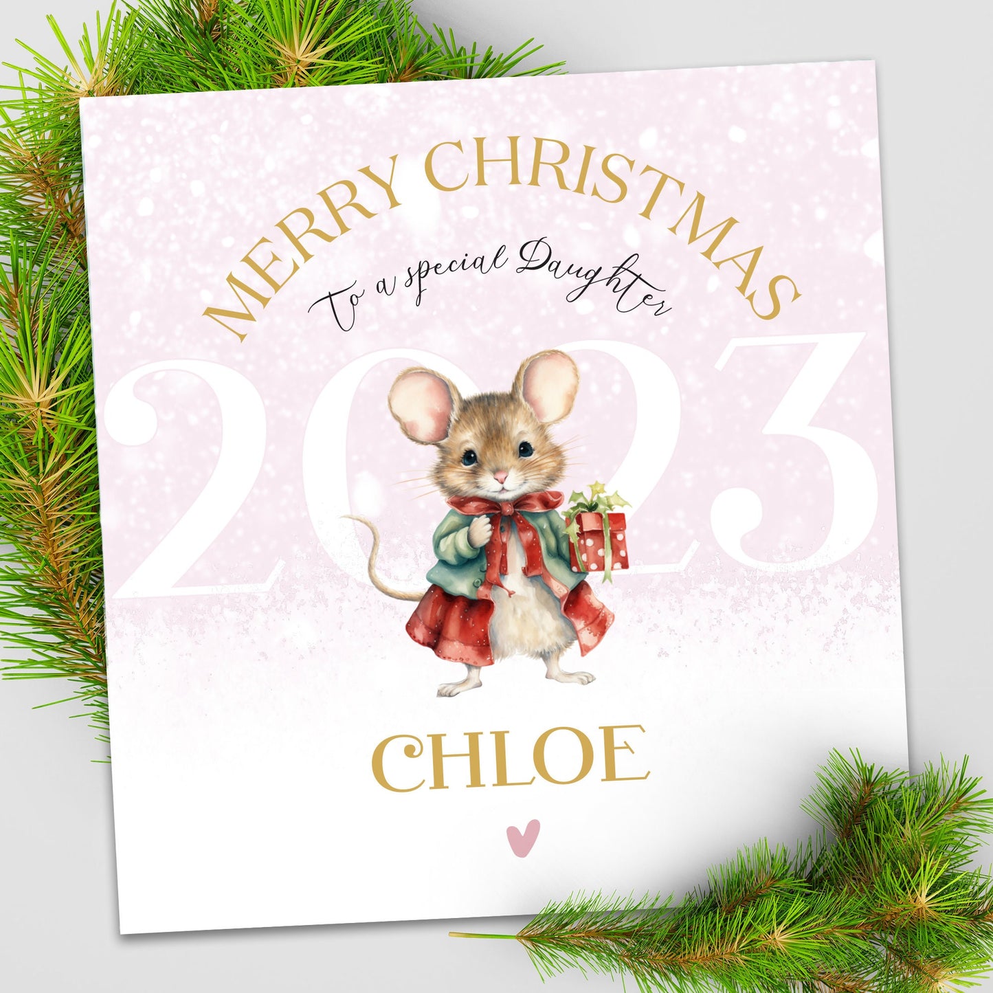 Girls Christmas Card, Personalised Christmas Card for Daughter, Daughter Christmas card, Niece Christmas card, Granddaughter Christmas card