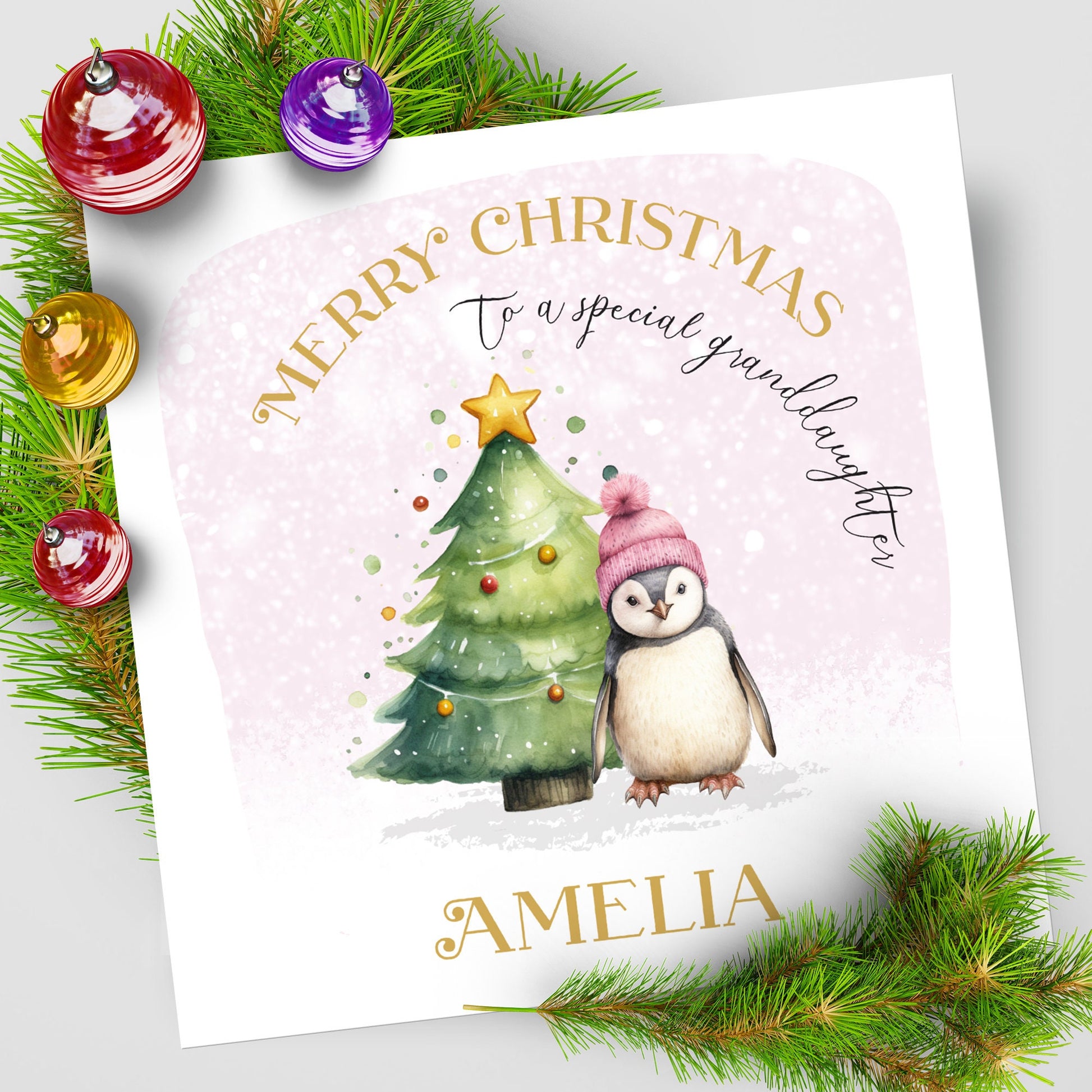 Girls Christmas Card, Personalised Christmas Card for Daughter, Daughter Christmas card, Niece Christmas card, Granddaughter Christmas card