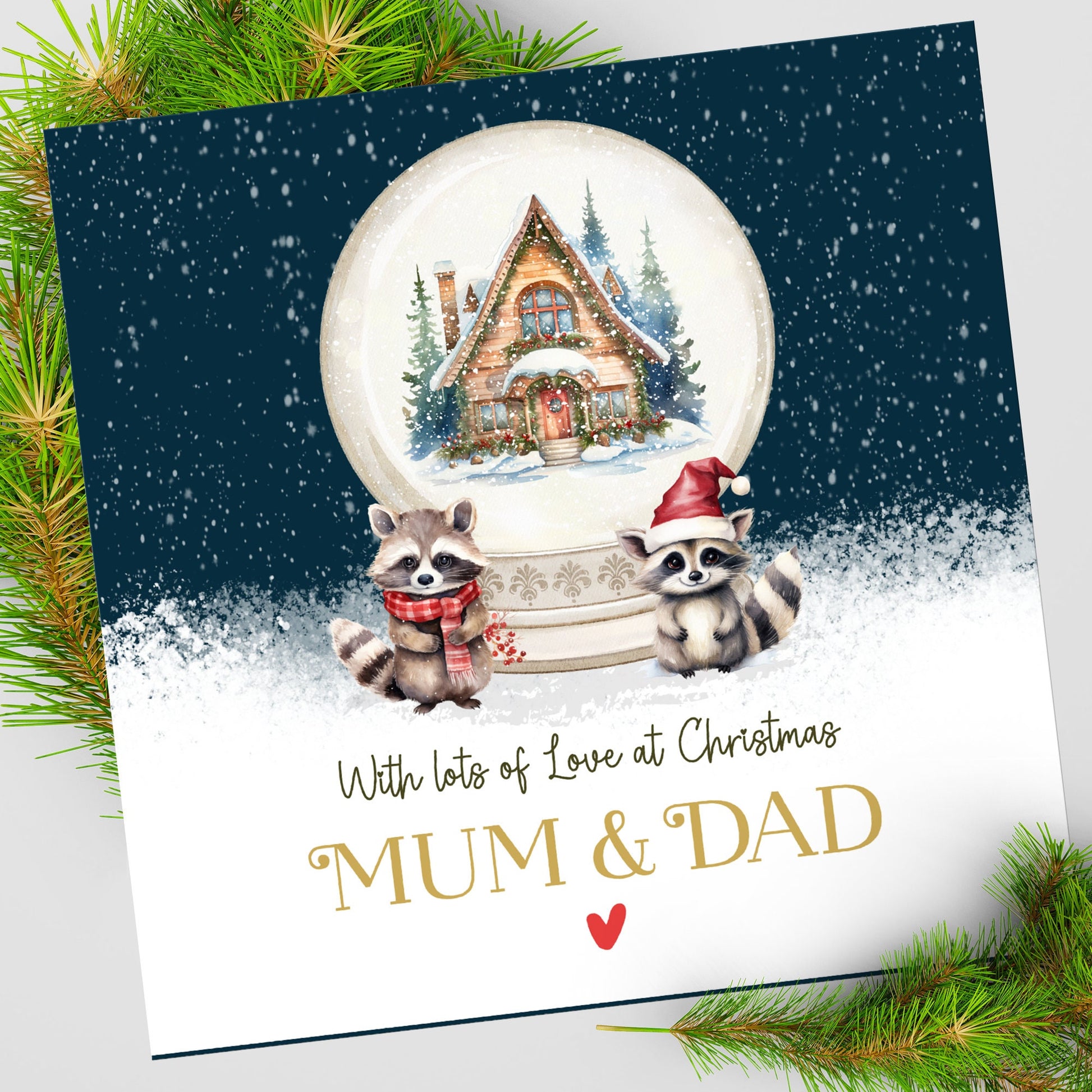 Mum and Dad Christmas Card, Grandparents Christmas card, Personalised Christmas Card for grandparents, Christmas Card for Parents,