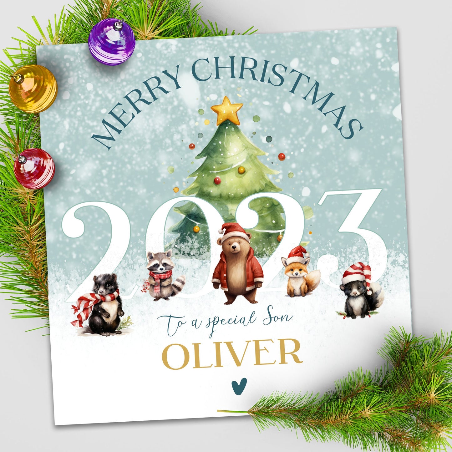 Son Christmas Card | Personalised Christmas Card for son | Grandson Christmas card | Son Christmas Gift | Christmas card for Boy