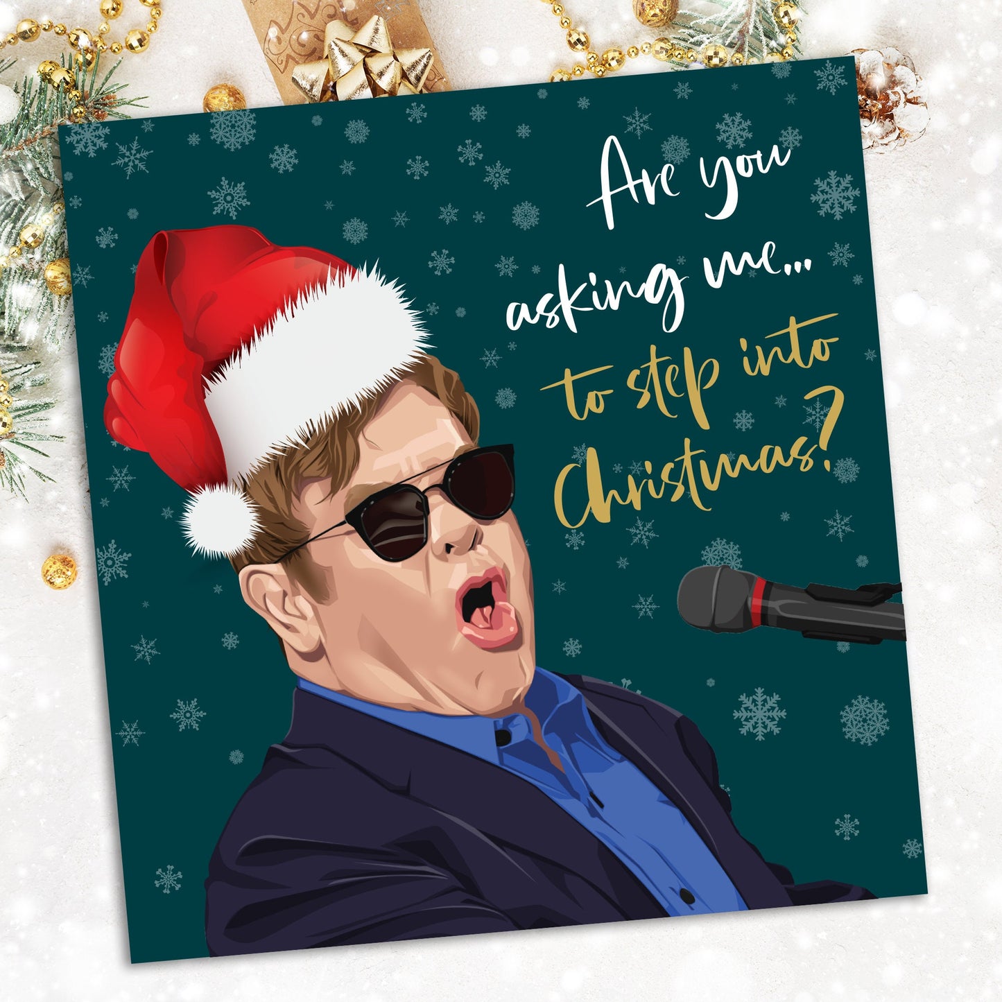 Elton Inspired Christmas Card | Card For him | Card for Her | Funny Christmas Cards | Funny Card Christmas card, Funny Christmas Card