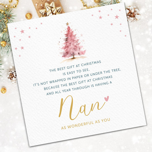 Nan Christmas Card, Christmas Card For Nan, Nan Christmas Gift, Xmas Card For Nan, Nan Xmas Gift, Simple Nan Christmas Card, Nanny, Mother