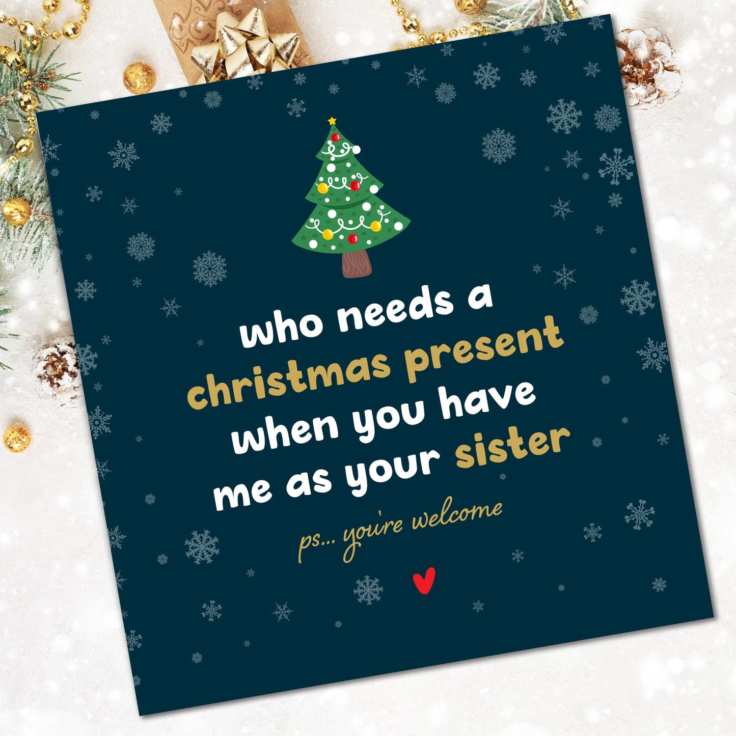 Sister Christmas Card, Christmas Card For Brother, Sister Christmas Gift, Funny Card For Sister, Sister Gift, Funny Brother Christmas Card