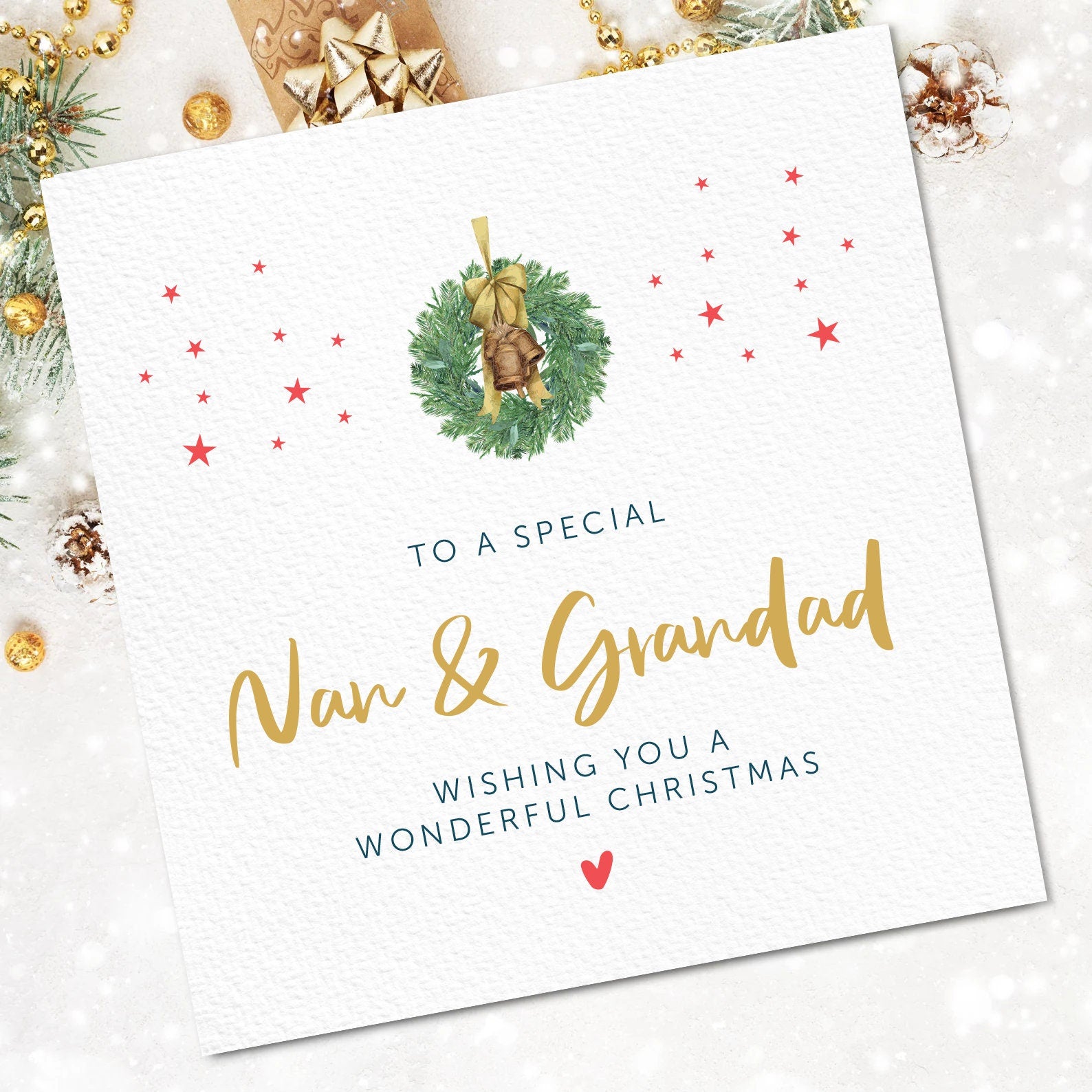 Christmas Card For Grandparents, Grandma and Grandad Xmas Card, Nan And Grandad Christmas Gift, Nanna and Papa Christmas Card