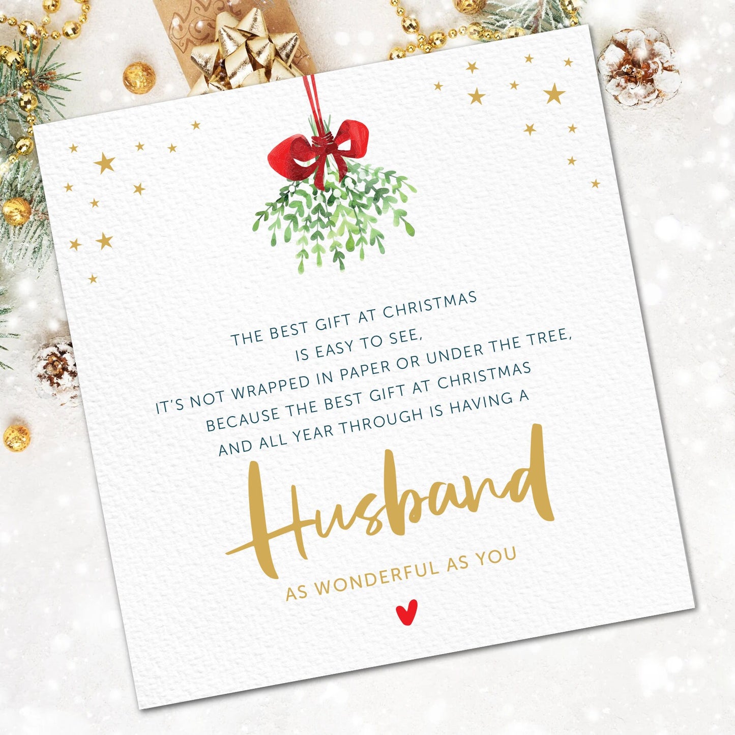 Christmas Card for Husband | Husband Christmas Card | Husband christmas card with Mistletoe | Personalised Husband christmas card