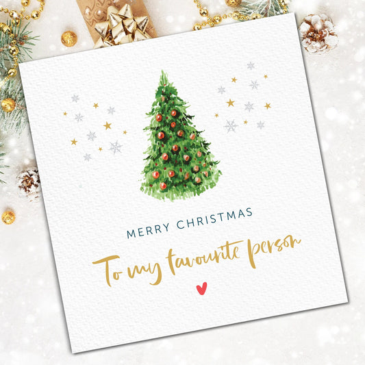 To my Favourite Christmas Card for Him or Her, Christmas Card to Boyfriend from Girlfriend, Funny Christmas Card for Husband