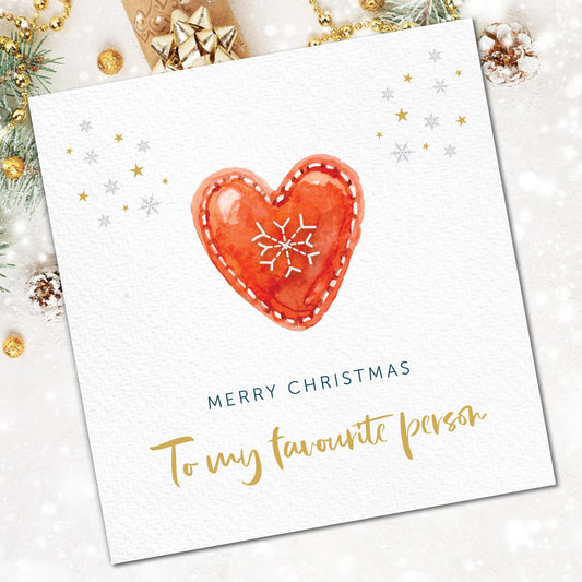 To my Favourite Christmas Card for Him or Her, Christmas Card to Boyfriend from Girlfriend, Funny Christmas Card for Husband