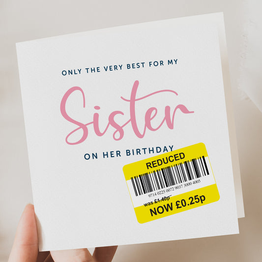 Birthday Card for Sister | Funny Birthday Card | Sister Funny Card | Fun Birthday Day Card | Birthday Day Gift Sister | Reduced card