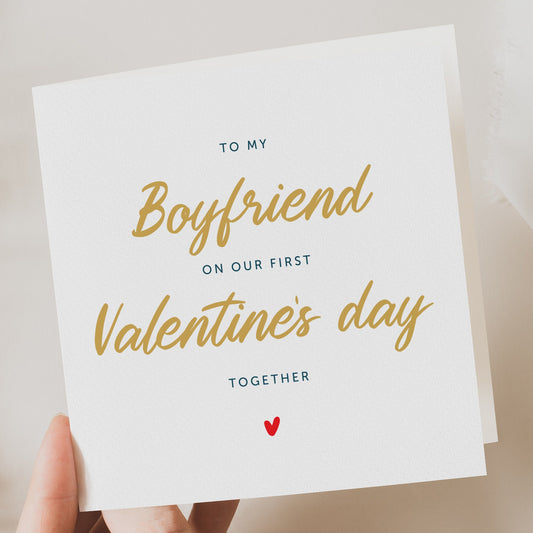 Boyfriend First Valentines Day Card, To My Boyfriend On Our First Valentines Together, 1st Valentine Card