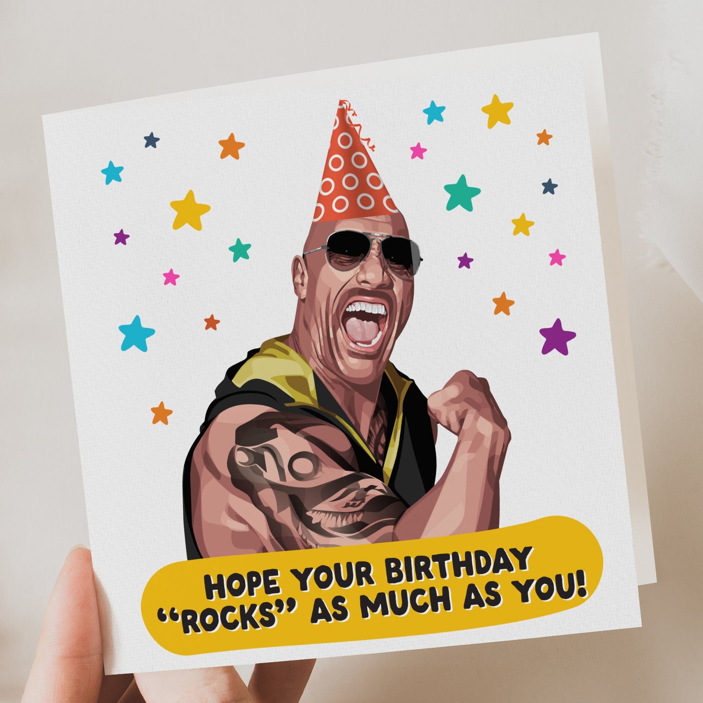 The rock Inspired Birthday Card | Card For him | Card for Her | Funny Birthday Cards | Funny Card, Funny Birthday Card, Dwayne the rock WWE