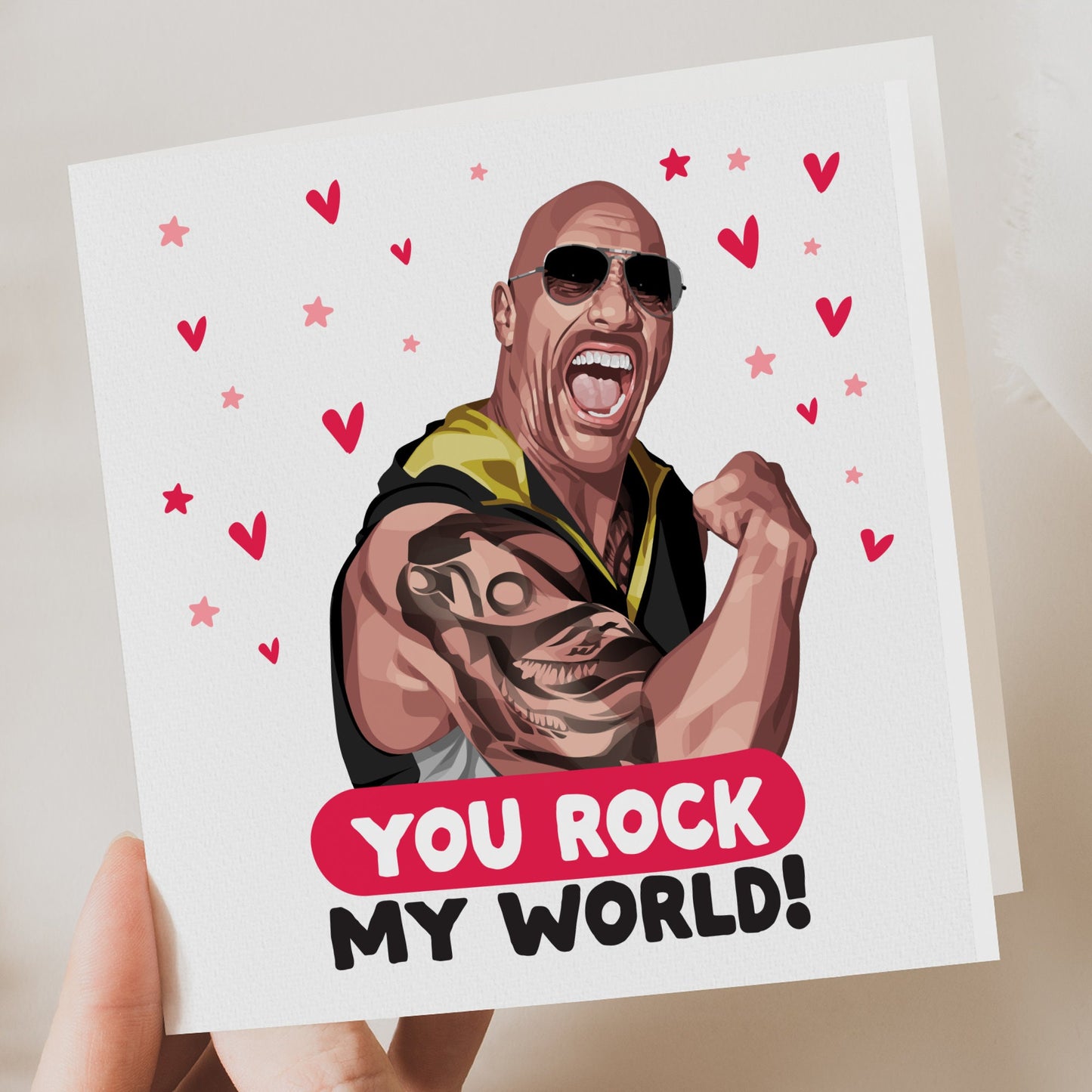 Valentines  day card, The rock funny Card, funny Valentines Card for Boyfriend, Girlfriend, Husband, Wife, him, her, Valentines card, card