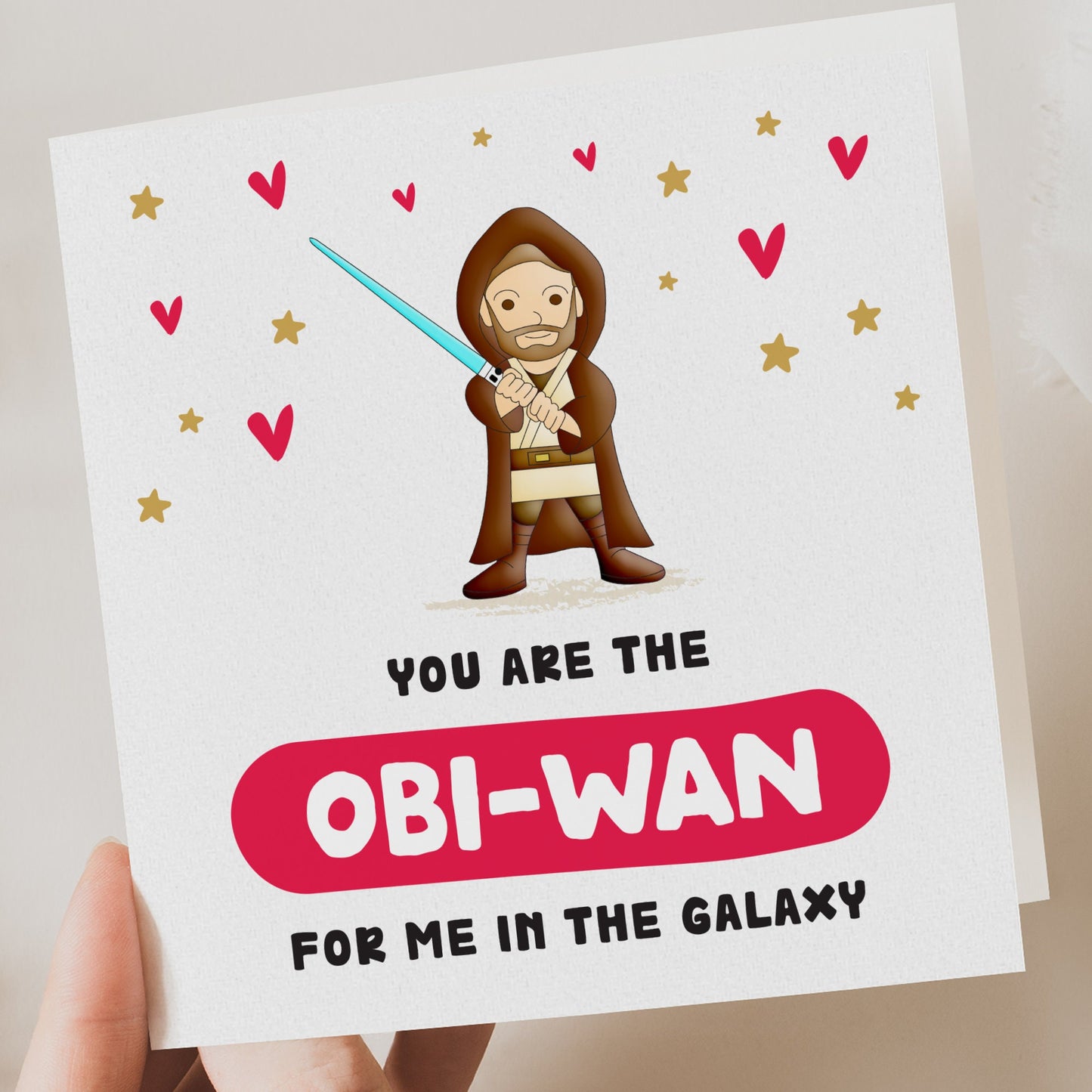 Valentine Card | Obi Wan Star Wars | Funny Valentines Card | Husband Funny Card | Partner Valentine Day Card | Valentine Gift | Funny Card